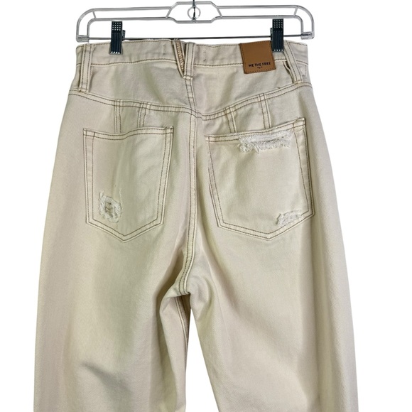 WE THE FREE CRVY Straight Shooter Jean Ivory 28 Free People Boho Distressed - Picture 9 of 16